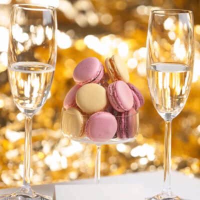 Champagnesmagning med macarons